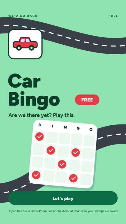 Car Bingo: cover screen of the game