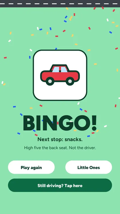 Car Bingo: real screen 3 from the PDF