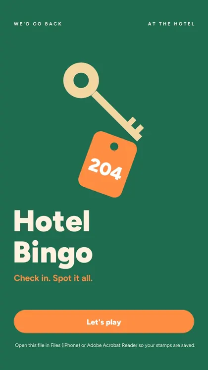 Hotel Bingo: cover screen of the game