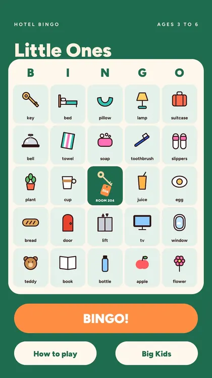 Hotel Bingo: real screen 2 from the PDF
