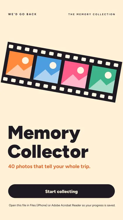 Memory Collector: cover screen of the game