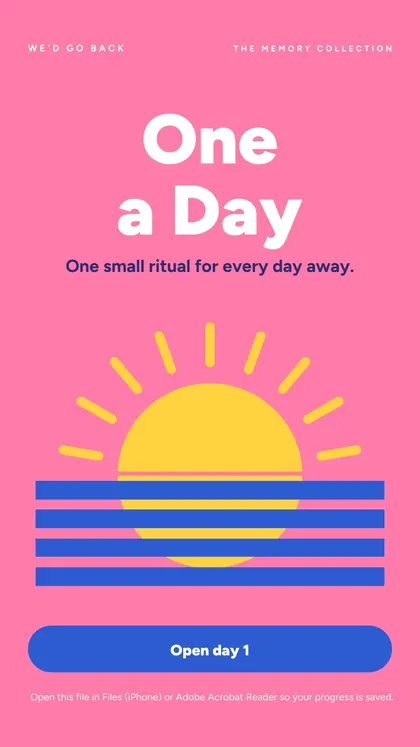 One a Day: cover screen of the game