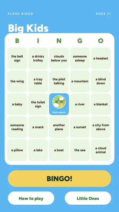 Plane Bingo: real screen 1 from the PDF