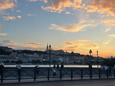Buda Castle skyline at sunset, Budapest, our trip 2024